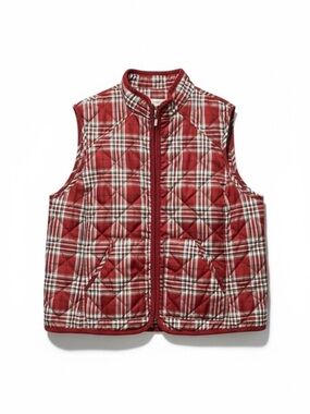 Croft & Barrow Red Plaid Quilted Vest – XL